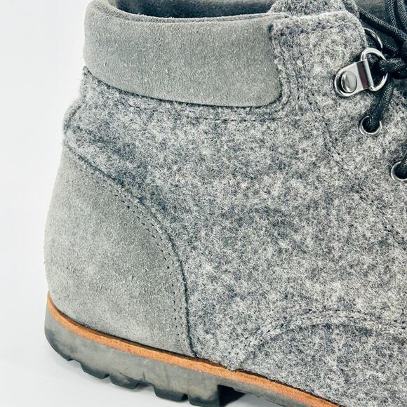 Woolrich x Portland Product Werks Gray Wool Suede Lace-Up Ankle Boots - Picture 3 of 10